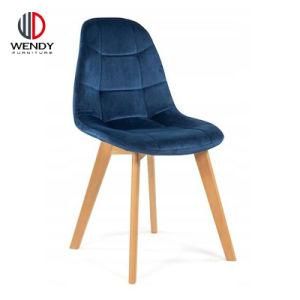 Hot Sale Modern Design Home Furniture Dining Chair Colored Velvet Dining Chair with Beech Wood Legs