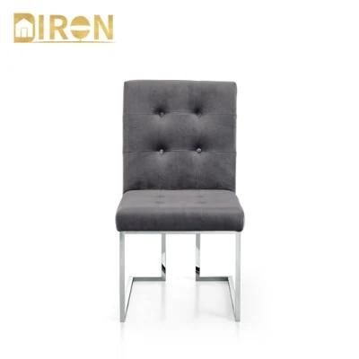 Modern Furniture Design Classic Dining Table Fabric Tufted Upholstered Side Restaurant Chair