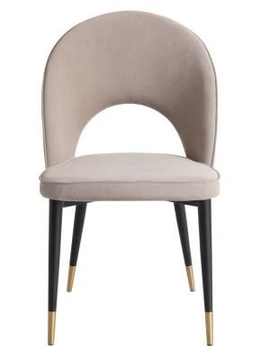 High Quality Velvet with Metal Legs in Gold Dining Chair