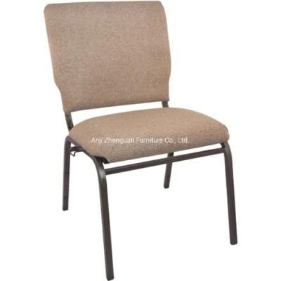 Professional Manufacturer of 18 Inch Wide Mixed Tan Fabric Economy Metal Worship Chair (ZG13-006)