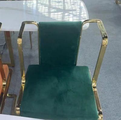 China Factory Wholesale Price High Back Customized Flannel Fabric Stainless Steel Dining Chairs with Cheaper Factory Prices