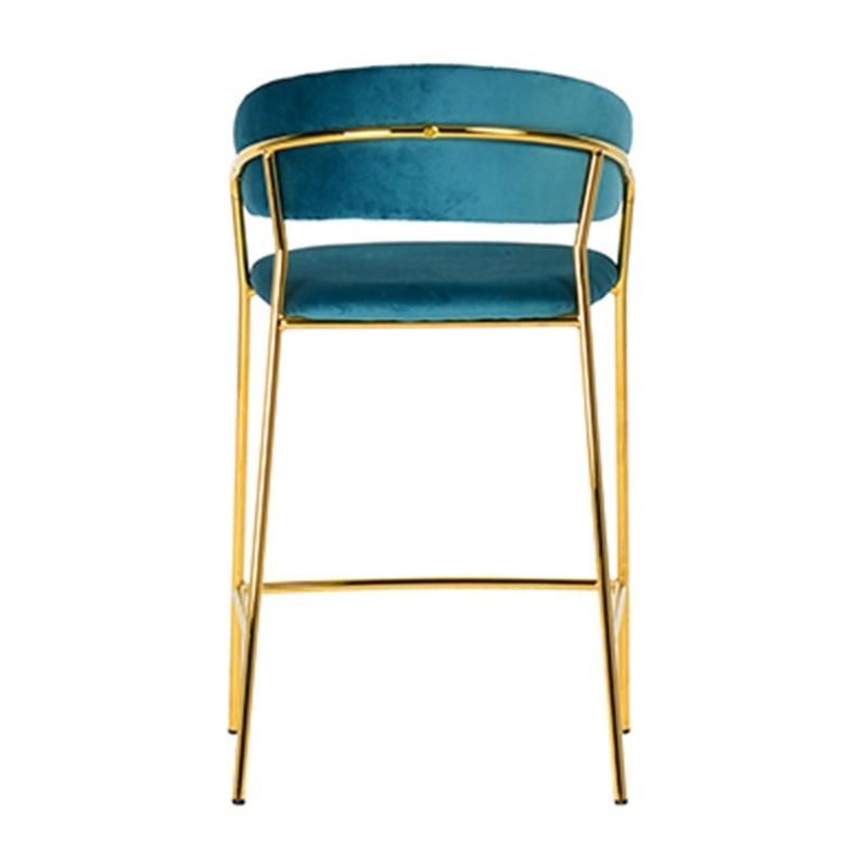 Stackable China Furniture Cafe Nordic Kitchen Cheap Counter Velvet High Modern Stool Bar Chair