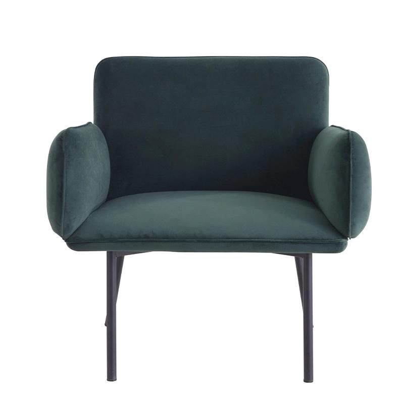 Stainless Steel Gray Velvet Tufted Fabric Restaurant Dining Chair