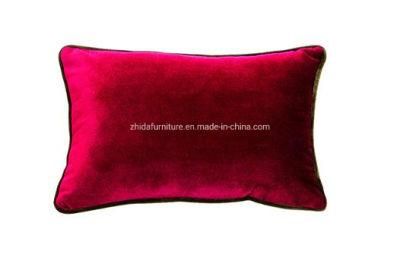 Red Fabric Sofa Decorative Soft Hotel Lobby Lumbar Pillow Cushion