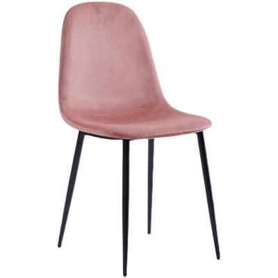 Modern Style Restaurant Living Room Leisure Furniture New Design Velvet Metal Tube Material Dining Chair