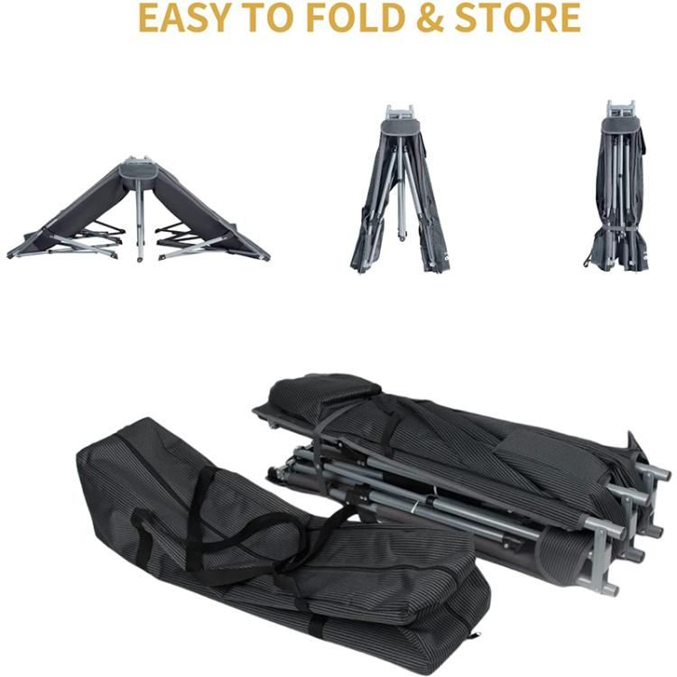Portable Folding Camping Adjustable Wide Foldable Steel Frame Sleeping Bed
