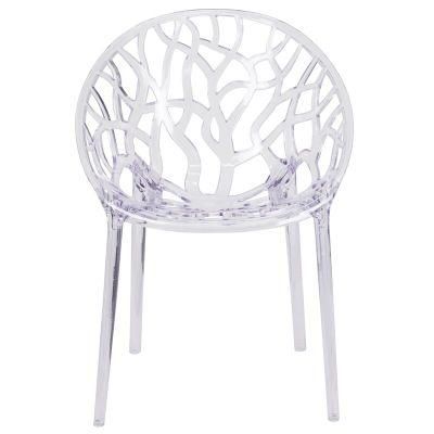 White Armrest Clear Acrylic Louis Wedding Ghost Chair