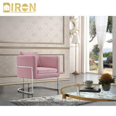 Wholesale Price Modern Stainless Steel in Chrome Color Fabric Dining Chair