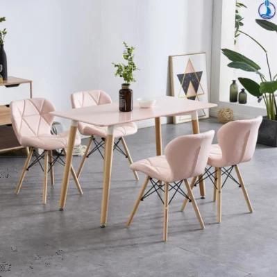 Hot Sale Modern Fabric Vintage Chair Upholstered Breakfast Chair Pink Modern Padded Upholstery Seat Chair Manufacturer