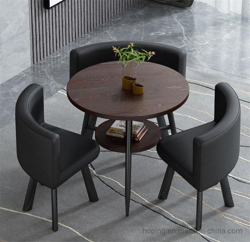 Modern Luxury Small Volume Leather Coffee Shop Metal Hotel Banquet Dining Event Wedding Home Room Party Cafe Leisure Table Chair Restaurants Furniture Set