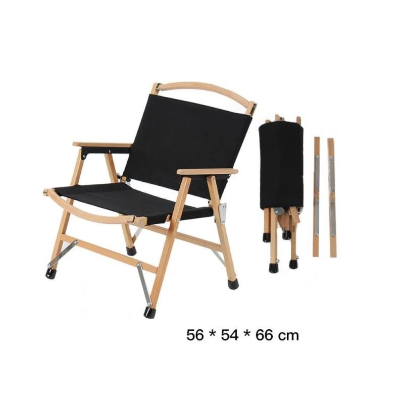 Portable Wood Grain Aluminum Customized Beech Foldable Armrest Wood Chair Folding Outdoor Campground Lightweight Director Chair Wyz19651