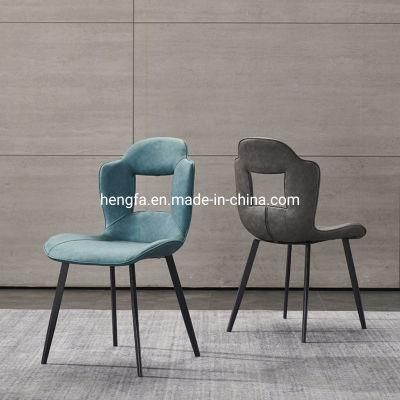 Wholesale China Modern Manufacture Metal Base Fabric Upholstered Dining Chairs