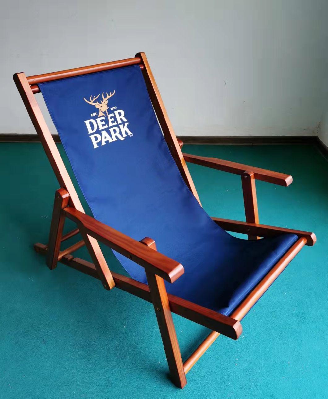 Outdoor Wood Folding Relaxing Lounge Recliner Beach Chair