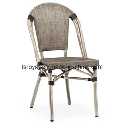 Commercial Used Restaurant Bambooo Furniture Hotel Outdoor Textilene Fabric Dining Arm Chair