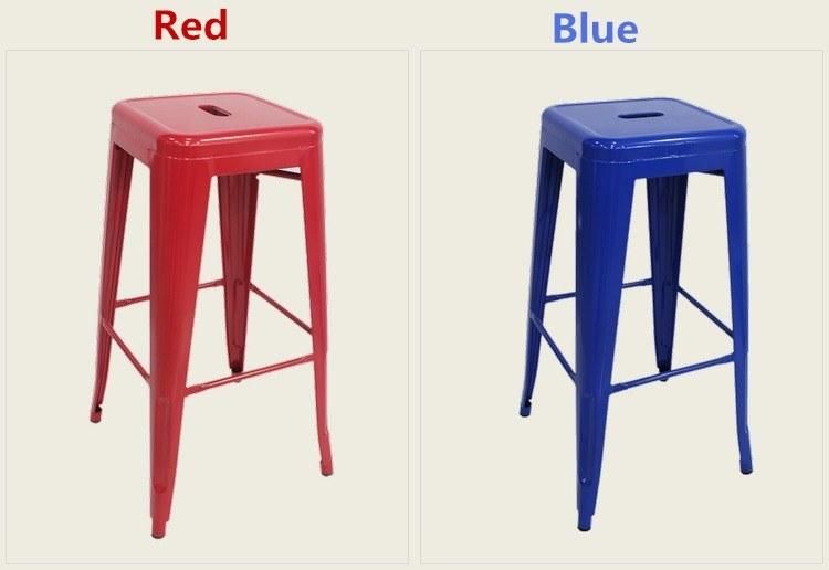 Cheap Outdoor Restaurant Antique Metal Stacking PU Counter Bar Stool for Club
