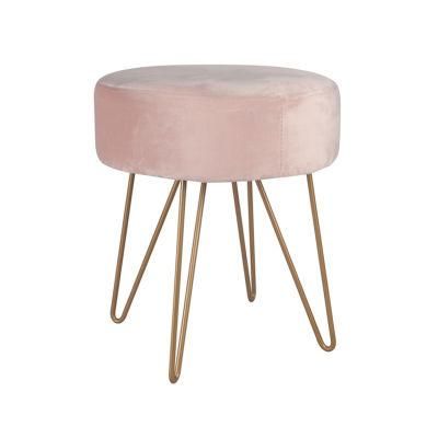 Creative Low Stool Pink Fabric Bedroom Living Room Ottoman Chair