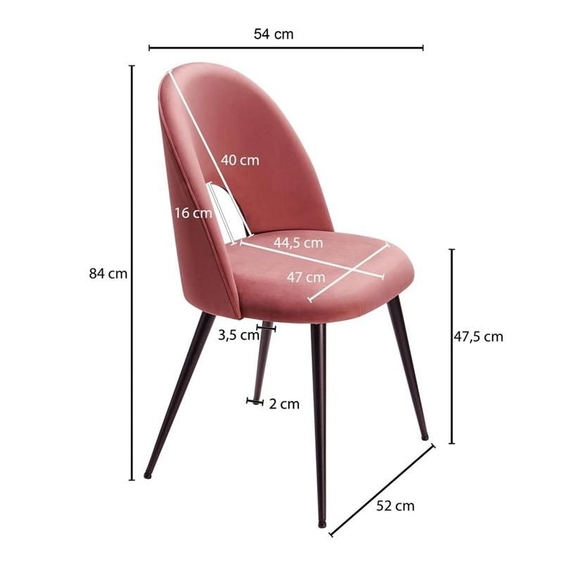 Simple Design Manufacturing Fabric Hotel Restaurant Modern Green Velvet Dining Chair
