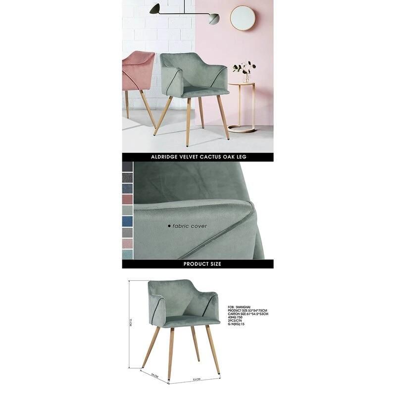 Armed Home Furniture Kitchen Living Upholstered Velvet Dining Chairs