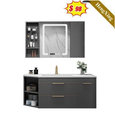 Simple Bathroom Furniture Basin Wood MDF Board Storage Bathroom Vanity Cabinet with Mirror (UL-9NE1368)