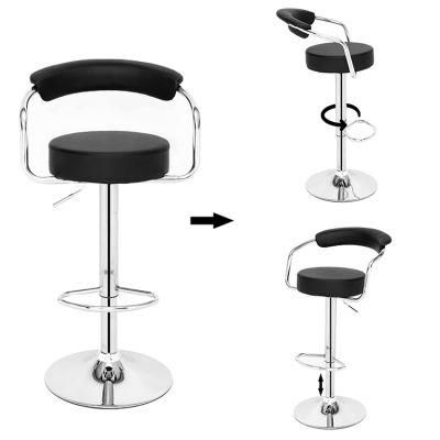 Modern Bar Furniture PU Leather Stainless Steel High Bar Chair for Sale