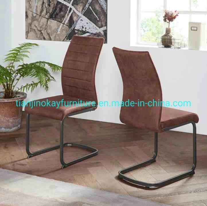 Hot Selling Cheap Chair Black Chrome Plated Metal Legs PU High Back Dining Chairs Kd Home Furniture