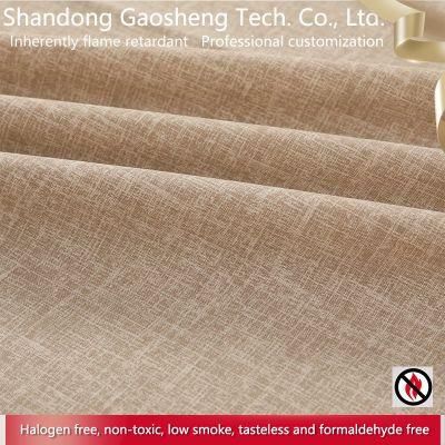 Inherently Flame Retardant Fashion 100% Polyester Lmitation Linen Fabric for Sofa Home Textile