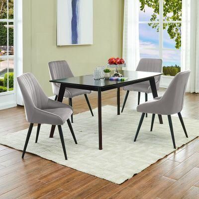 Design Home Kitchen Side Restaurant Fabric Upholstered Dining Chairs