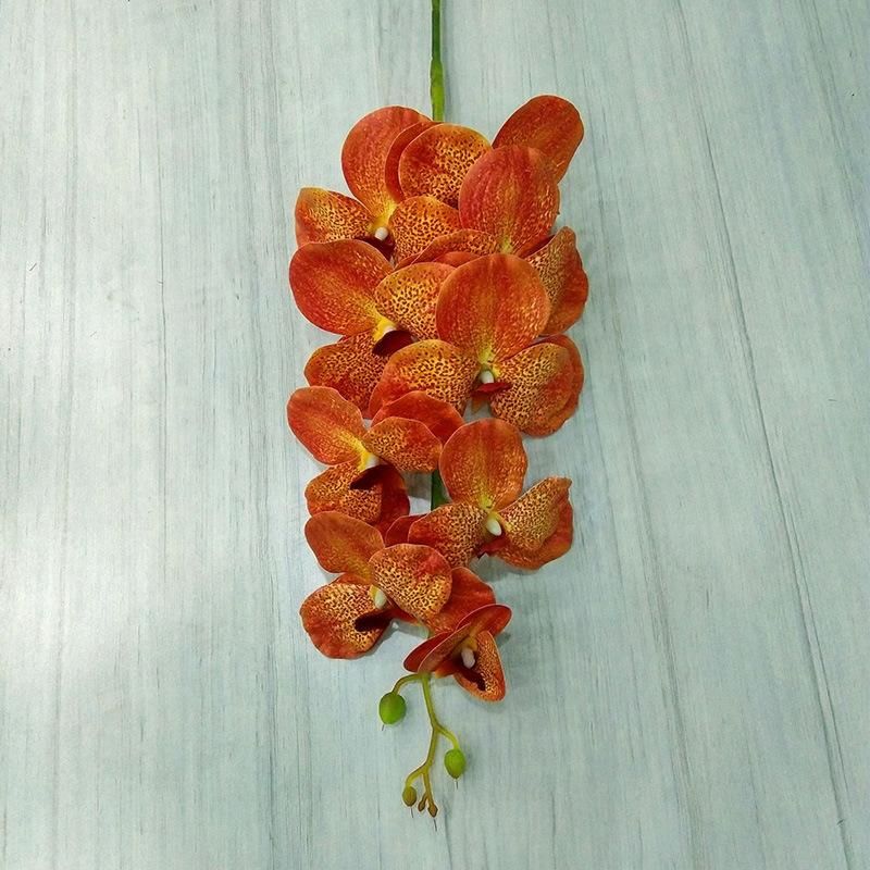 Wholesale Fabric Vanda Orchid Single Artificial Orchids Flower for Weddig Decoration
