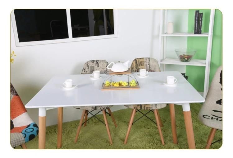 Factory Coffee Shop Italian Modern Nordic White Rectangle MDF Dining Table