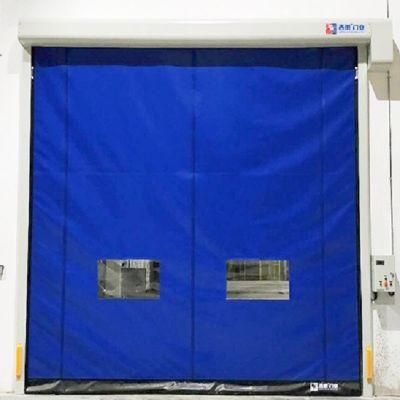 Fast Roller Shutter PVC Safe Anti-Collision Exterior High Speed Door for Electronics Factory