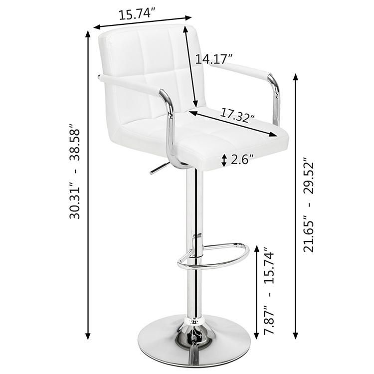 PU Seat High Chair Plastic Modern White Leather Contemporary Bar Stools Made in China