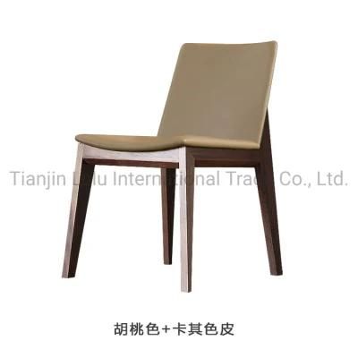 Modern Design Brown Oak Wooden Restaurant Furniture Fabric Sofa Chair with Wood Legs