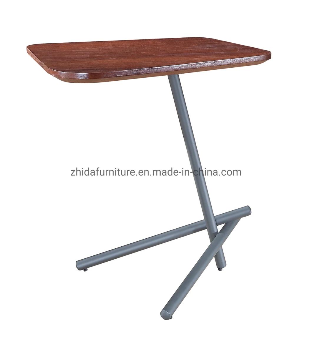 Bedroom Furniture Modern Design Metal Base Wooden Top Coffee Table