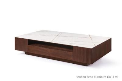 Practical Living Room Sintered Stone Coffee Table with Storage