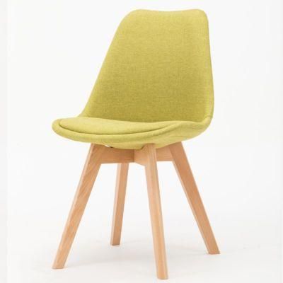 Best Selling Tulip Chair Overstuffed Fabric Leisure Coffee Chair Dining Room Chair with Fabric Cushion