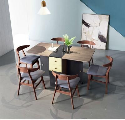 Modern Leisure Wooden Rivet Hairpin Industrial Fixed Dining Table Black