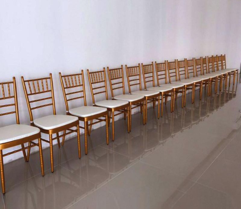 Latest Design China Made Metal Wedding Dining Armless Chiavari Chair