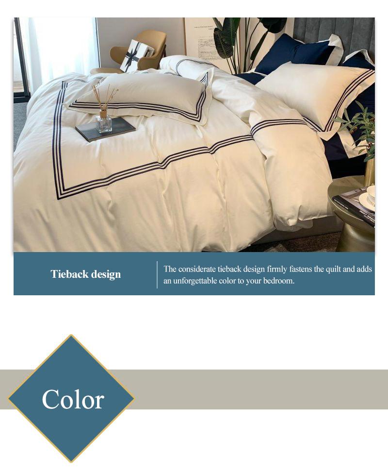 Luxury New Product White Sheet Set Cotton Fabric for Double Bed