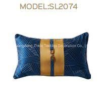 Home Bedding Blue Golden Strip Sofa Fabric Upholstered Pillow