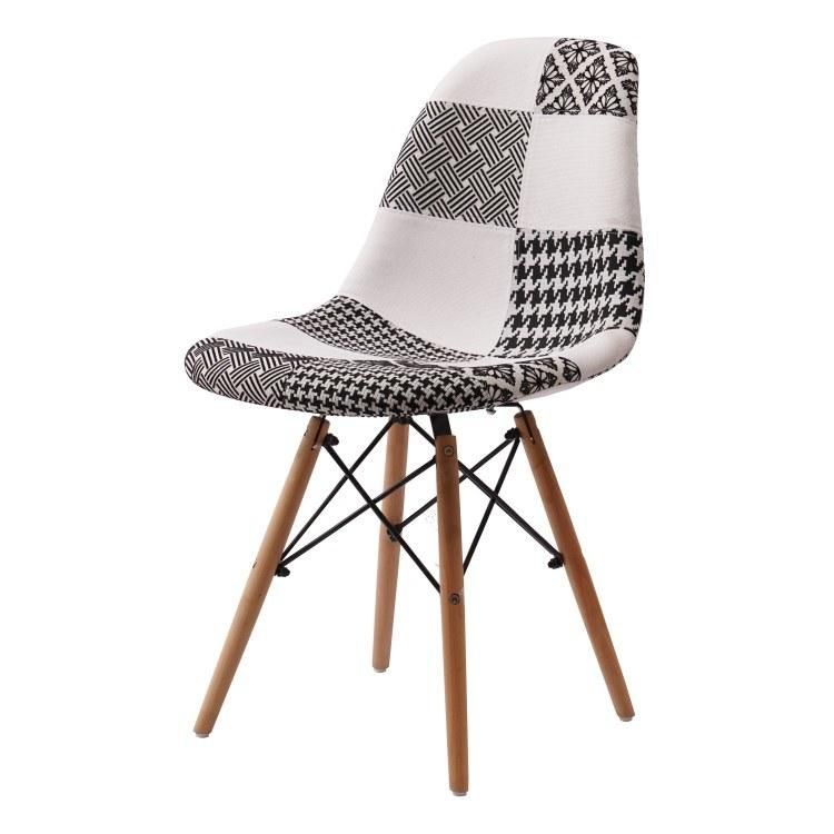 Italian Restaurant Coffee Chair Nordic Style Modern Padded Chair with Wooden Leg