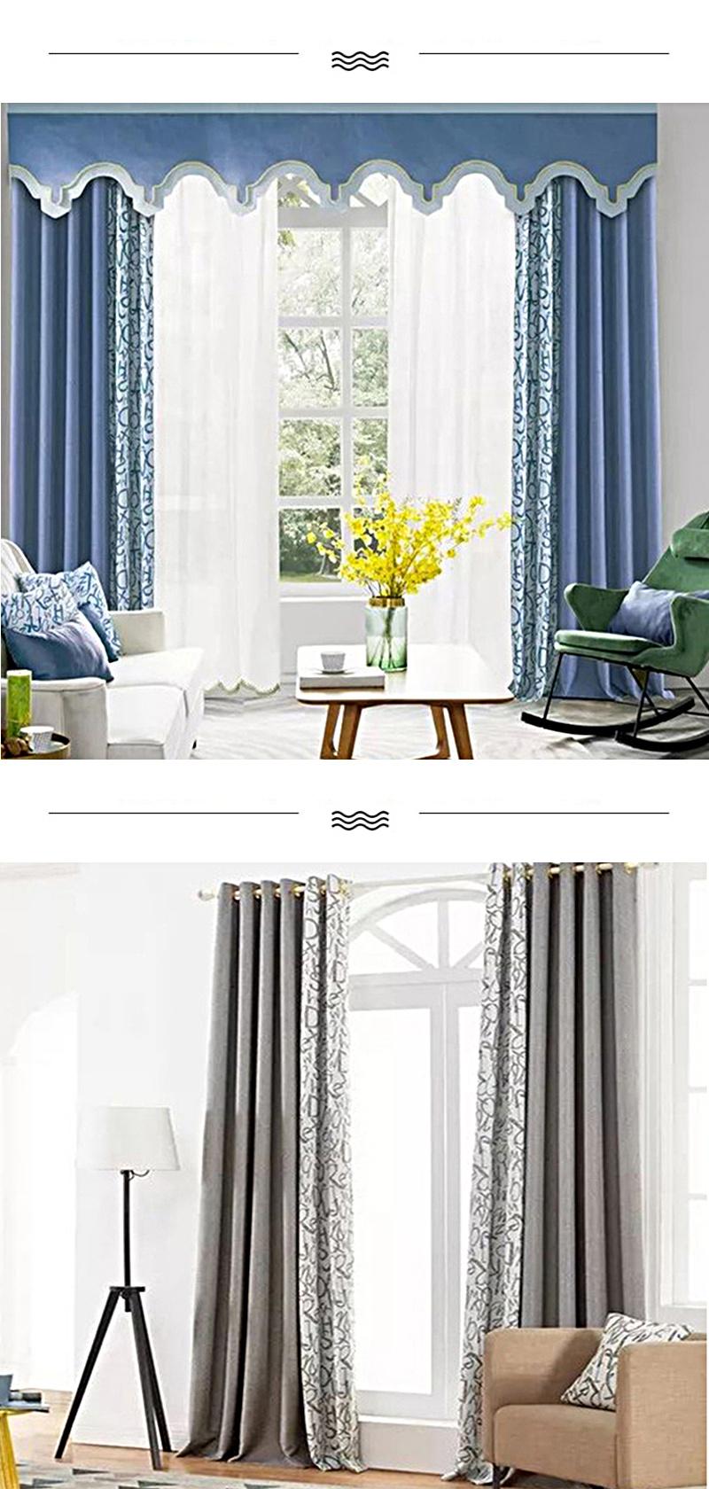 Wholesale Cheap Price Blue Modern Design Print Abstract Design Fabric Curtain