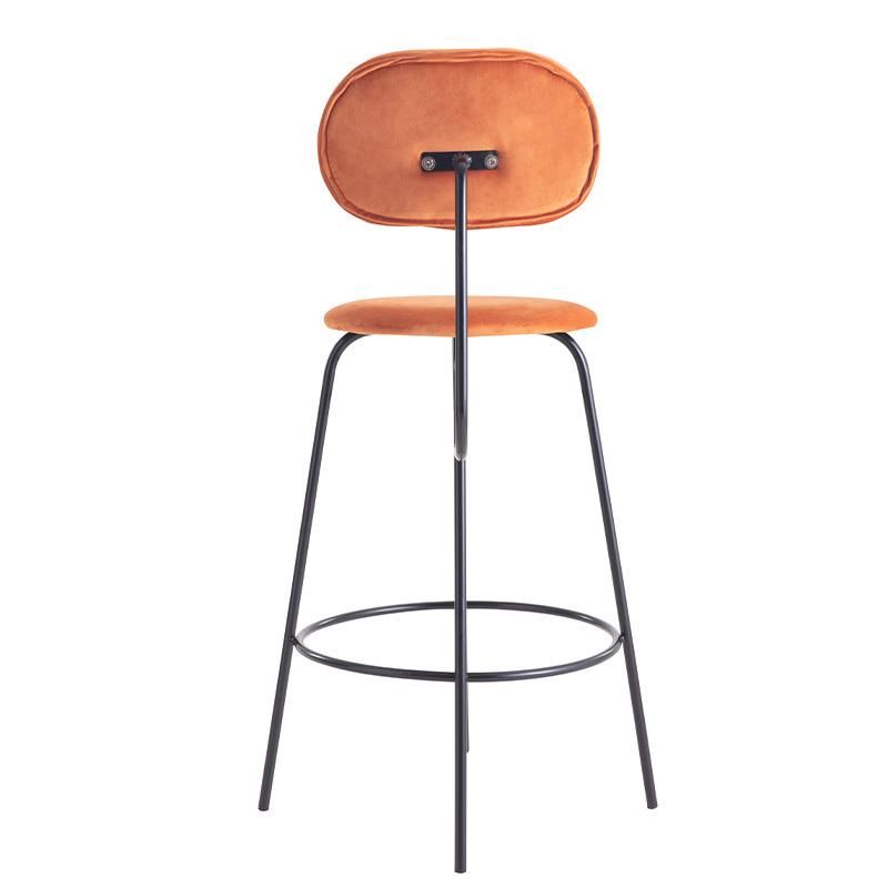 Hot Sale Metal Barstool Comfortable Fabric Barstool Wholesale Morden Metal Legs Bar Stool Dining Chair
