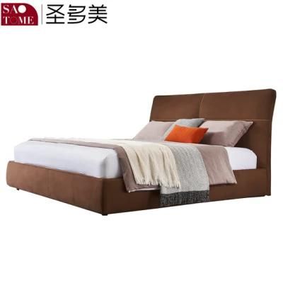 Modern Hotel Family Bedroom 180m Cloth Brown Double Bed