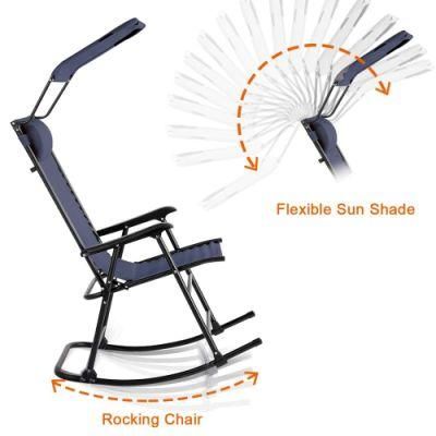 Outdoor Patio Beach Steel Frame Folding Camping Chair with Canopy