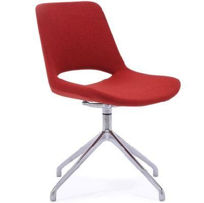 Modern Upholstery Mounded Foam Dining Chair and Steel Base