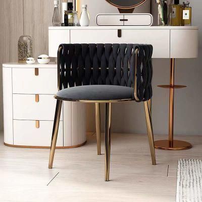 Custom Velvet Leather Upholstered Fabric Dining Chair