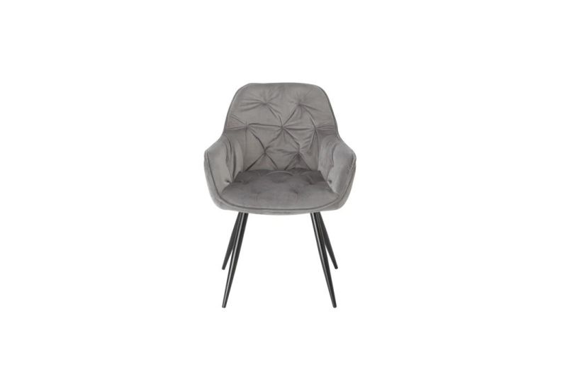 Modern Elegant Modern Style Hot Sale Restaurant Cafe Upholsteried Black Leather Velvet Chair Dining Chair