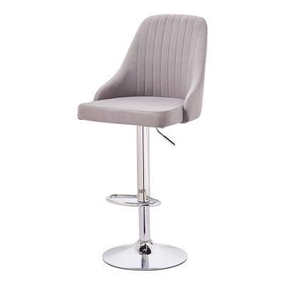 Hot Sale Nordic Modern Leather Fabric High Bar Furniture Stools Bar Chairs Without Armrest