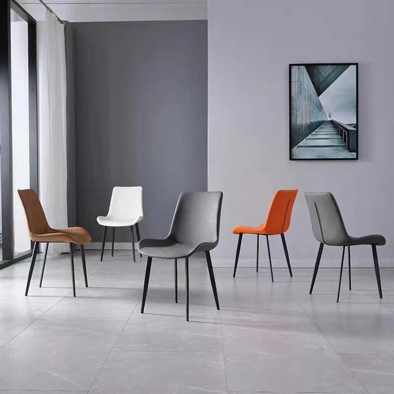 Okay Luxury Nordic Design Dinning Furniture Sillas Metal Leg Upholstery Fabric Modern Velvet Dining Chairs for Dining Room Restaurant