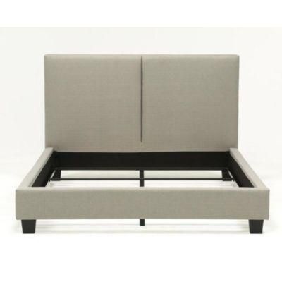 Modern Low Hight Profile Full Sized Grey Bed Frame Platform Upholstery Bed